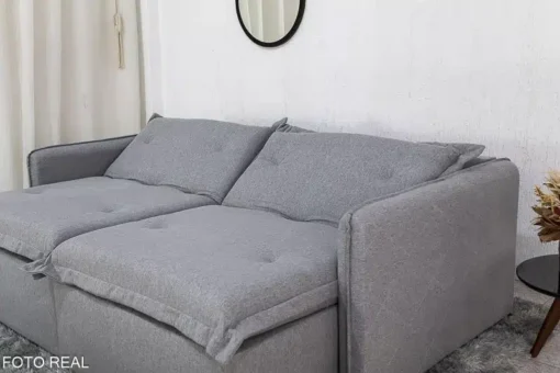 Sofá Retrátil Reclinável e Sofá Cama Lima 2.00m Linho Cinza - Sem Caixa - Imagem 8