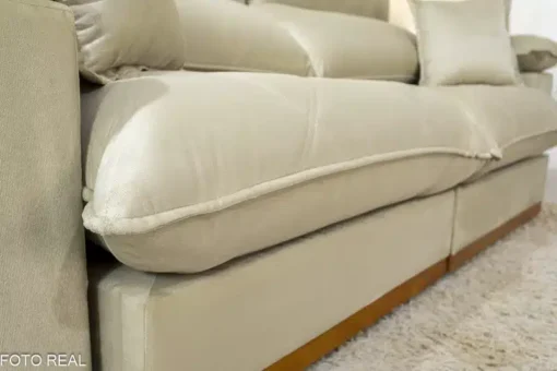 Sofá Retrátil Reclinável Magnum 2.30m Veludo Bege - Molas Ensacadas - Imagem 7