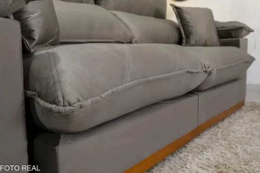 Sofá Retrátil Reclinável Magnum 2.50m Veludo Cinza – Molas Ensacadas - Imagem 7