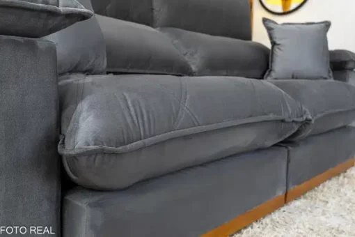 Sofá Retrátil Reclinável Magnum 2.50m Veludo Cinza – Molas Ensacadas - Imagem 7