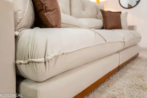 Sofá Retrátil Reclinável Gran Bello 2.90m Veludo Bege – D33 e Molas Ensacadas - Imagem 7