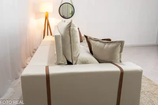Sofá Retrátil Reclinável Gran Bello 2.90m Veludo Bege – D33 e Molas Ensacadas - Imagem 8