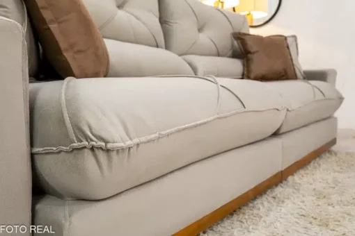 Sofá Retrátil Reclinável Gran Bello 2.90m Veludo Capuccino - D33 e Molas Ensacadas - Imagem 7