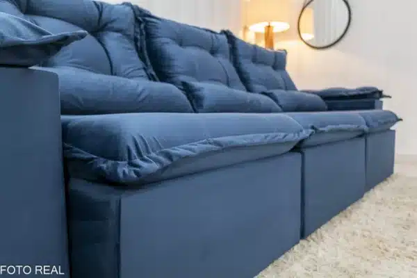 Sofá Retrátil Reclinável Grécia 2.70m Veludo Azul – Sem Caixa - Image 8