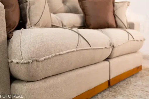 Sofá Retrátil Reclinável Gran Bello 2.00m Linho Bege - D33 e Molas Ensacadas - Imagem 7