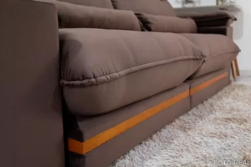 Sofá Retrátil Reclinável Ibiza Deluxe 2.30m Veludo Marrom – D33 e Molas Ensacadas - Imagem 6