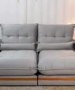 Sofá Retrátil Reclinável Ibiza Deluxe 2.50m Veludo Prata - D33 e Molas Ensacadas