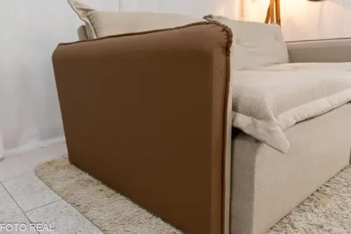 Sofá Retrátil Reclinável e Sofá Cama Lima 2.00m Linho Bege Courino – Sem Caixa - Imagem 14