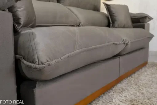Sofá Retrátil Reclinável Magnum 2.10m Veludo Cinza – Molas Ensacadas - Imagem 6