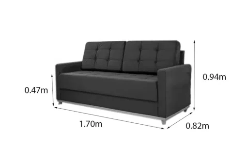 Sofá 3 lugares Living Áustria Veludo Marrom Larg. 1.70m - Imagem 7