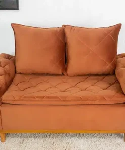 Sofá 2 lugares Bélgica Veludo Terracota Larg. 1.60m