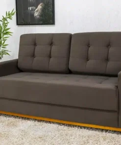 Sofá 3 lugares Living Áustria Veludo Marrom Larg. 1.70m