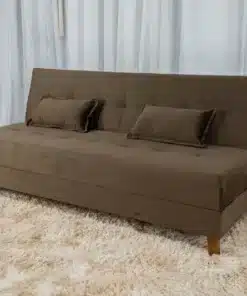 Sofá 4 lugares e Sofá Cama Casal Arpoador Veludo Marrom