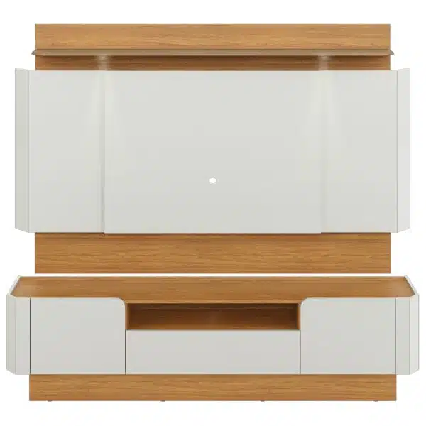 Painel + Rack até 65″ TB116L Off White/Freijó – DALLA COSTA - Image 4