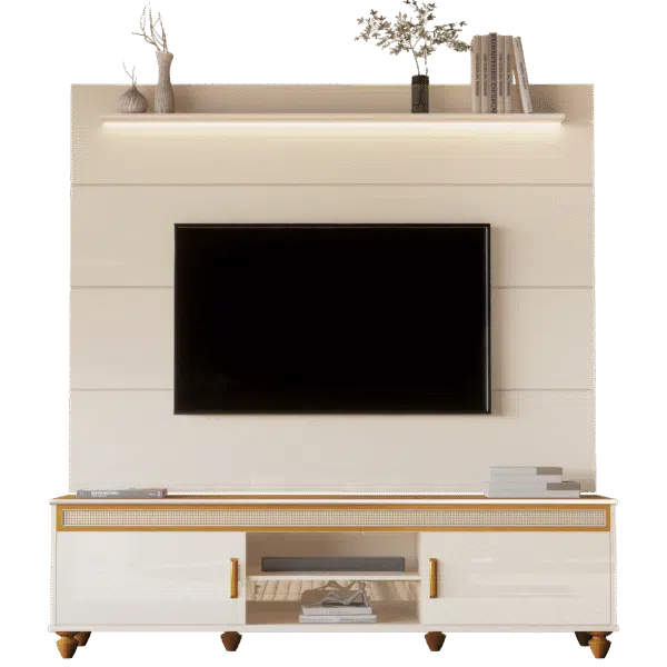 Painel até 75″ Bliss + Rack Comodoro 1.8 Off White/Cedro – EDN MÓVEIS - Image 7