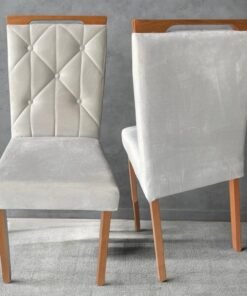 Kit 2 Cadeiras Yasmim Veludo Bege – KM DECOR