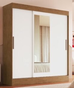 Guarda-Roupa 3 Portas Londres 1,80m Off White/Nogueira