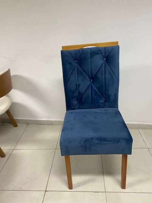 Kit 2 Cadeiras Yasmim Veludo Azul – KM DECOR - Imagem 3