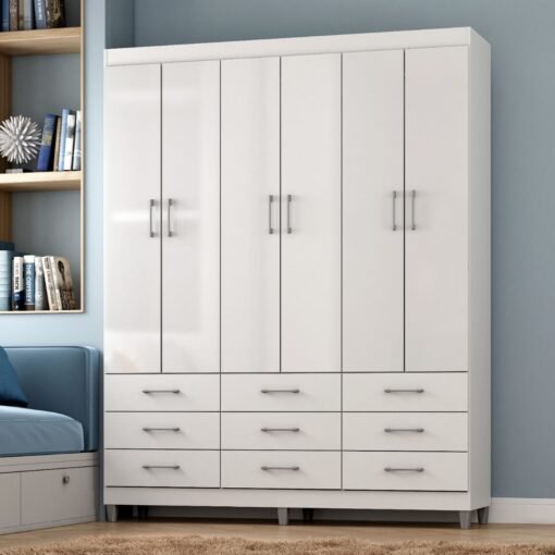 Guarda-Roupa 6 Portas Paraty 1,50 m Branco