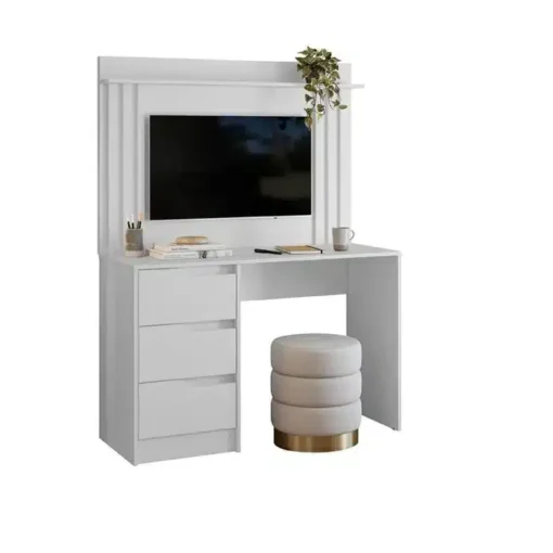 Escrivaninha com Painel Doble Branco Fosco - Imagem 2