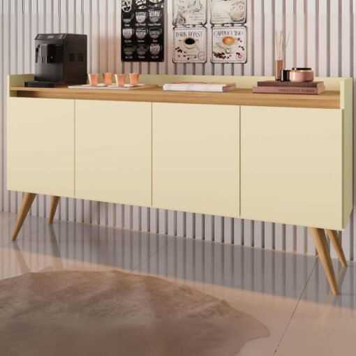Buffet 4 Portas Gold Pérola/Mel