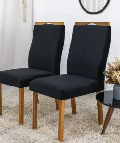 2 Cadeiras Lisboa Preto 504 Madeira Maciça Art Assento - Entregue Montada