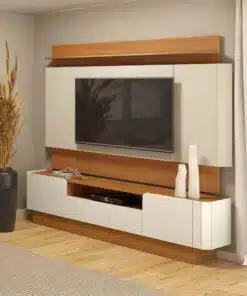 Painel + Rack até 65″ TB116L Off White/Freijó – DALLA COSTA