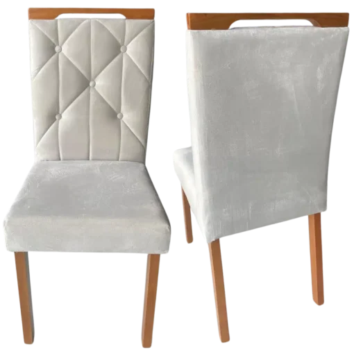 Kit 2 Cadeiras Yasmim Veludo Bege – KM DECOR - Imagem 5