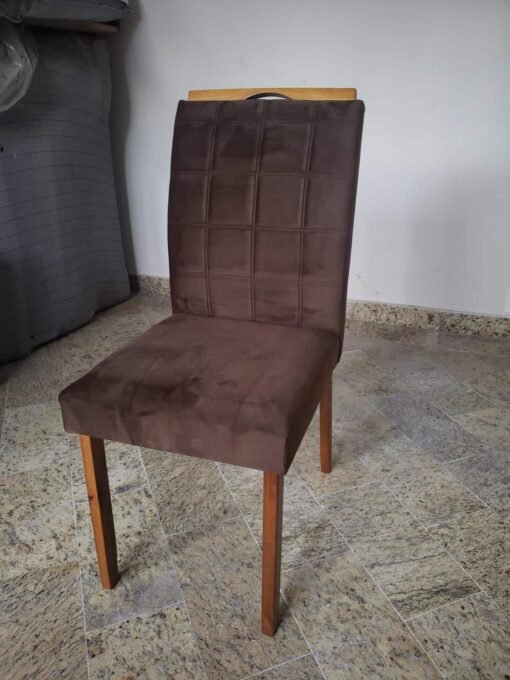 Mesa Los Angeles Tampo Cinamono/Preto 80×160 cm com 6 Cadeiras Las Vegas Marrom - Imagem 3