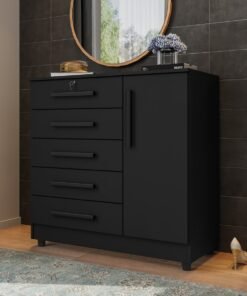 Cômoda com Sapateira Vitória Preto – RUD RACK