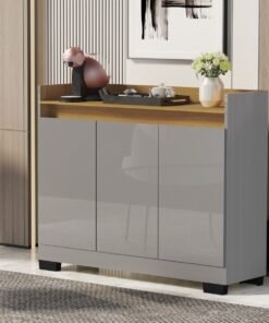 Buffet 3 Portas Real Cinza/Mel