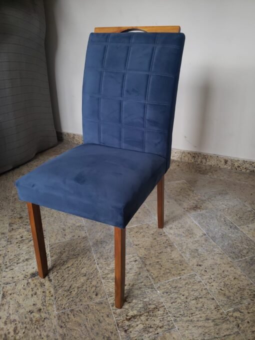 Mesa Los Angeles Tampo off white 80×160 cm com 6 Cadeiras Las Vegas Azul - Imagem 3