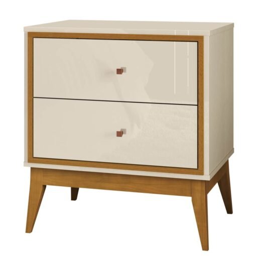 Mesa de Cabeceira Lucca Off White/Cedro - Imagem 5