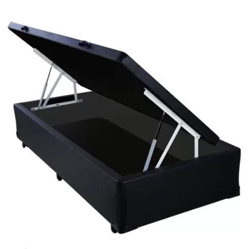 Base Box Solteiro Baú Corino Preto – BIOSTAR