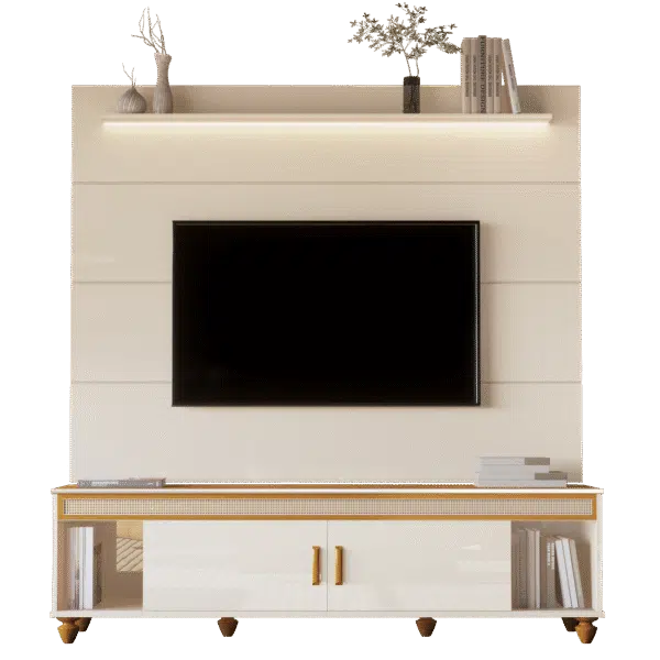 Painel até 75″ Bliss + Rack Comodoro 1.8 Off White/Cedro – EDN MÓVEIS - Image 6