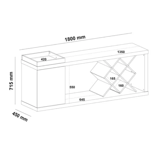 Rack Bar até 60″ Madrid Pinho/Off White - Imagem 5