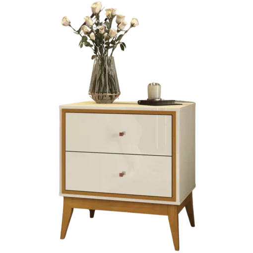 Mesa de Cabeceira Lucca Off White/Cedro - Imagem 4