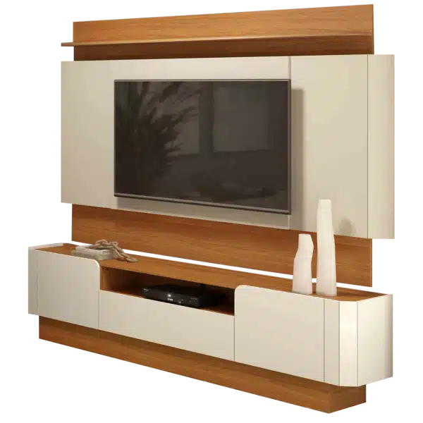 Painel + Rack até 65″ TB116L Off White/Freijó – DALLA COSTA - Image 2