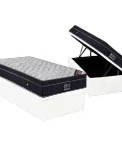 Colchão Solteiro Airtech Progressive D26 + Base Box Baú Biostar Branco – ORTOBOM + BIOSTAR