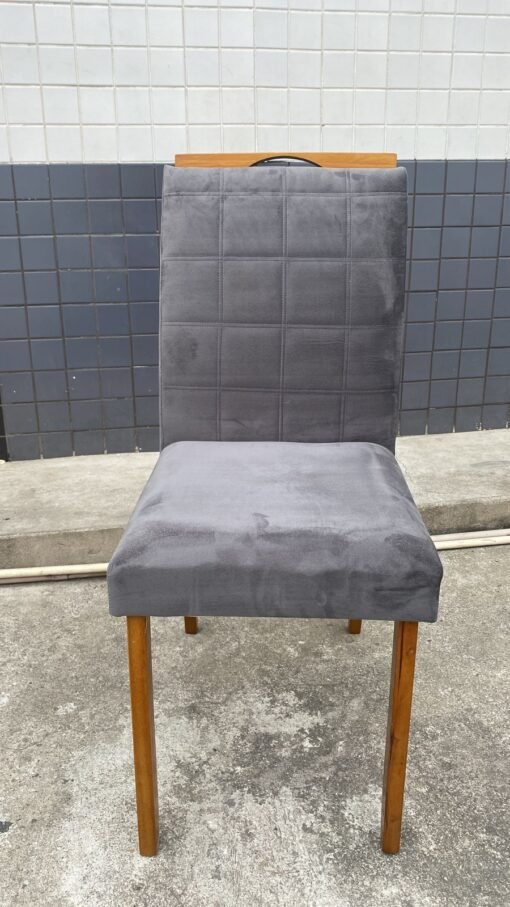 Mesa Los Angeles Tampo Cinamono/Preto 80×160 cm com 6 Cadeiras Las Vegas Cinza - Imagem 2