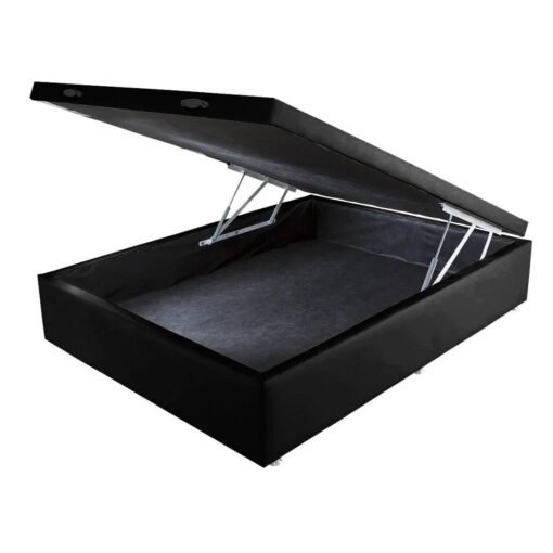 Base Box Casal Baú Corino Preto – BIOSTAR