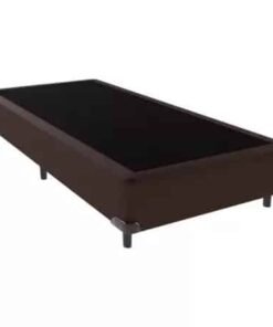 Base Box Solteiro Simples Corino Marrom – BIOSTAR