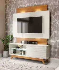 Home até 55″ Unicke TB151L Off White/Freijó – DALLA COSTA