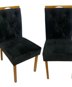 Kit 2 Cadeiras Yasmim Veludo Preto – KM DECOR