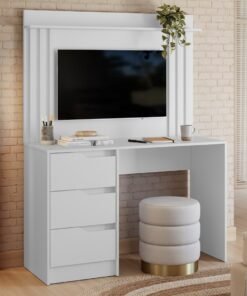 Escrivaninha com Painel Doble Branco Fosco