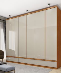 Guarda-Roupa 6 Portas Esparta 2,70m Cinamono/Off White – TCIL