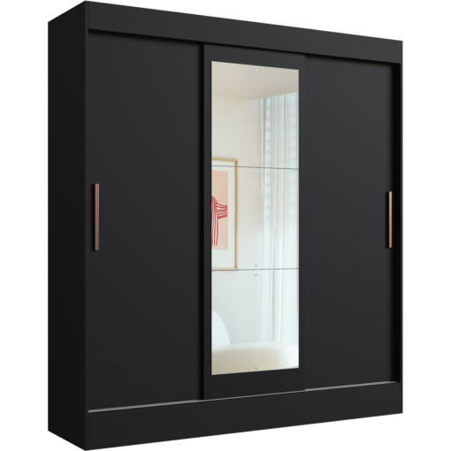 Guarda-Roupa 3 Portas Londres 1,80m Preto - Imagem 4
