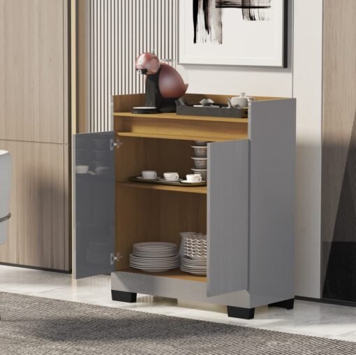 Buffet 2 Portas Real Cinza/Mel - Imagem 2