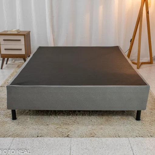 Box Casal Sued Cinza 138x188x37 - Nosso Sonho - Imagem 2