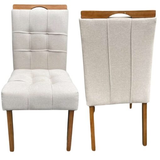 Kit 2 Cadeiras Sophia/Capri Mel/Linho Bege 200 – WM DECOR - Imagem 4
